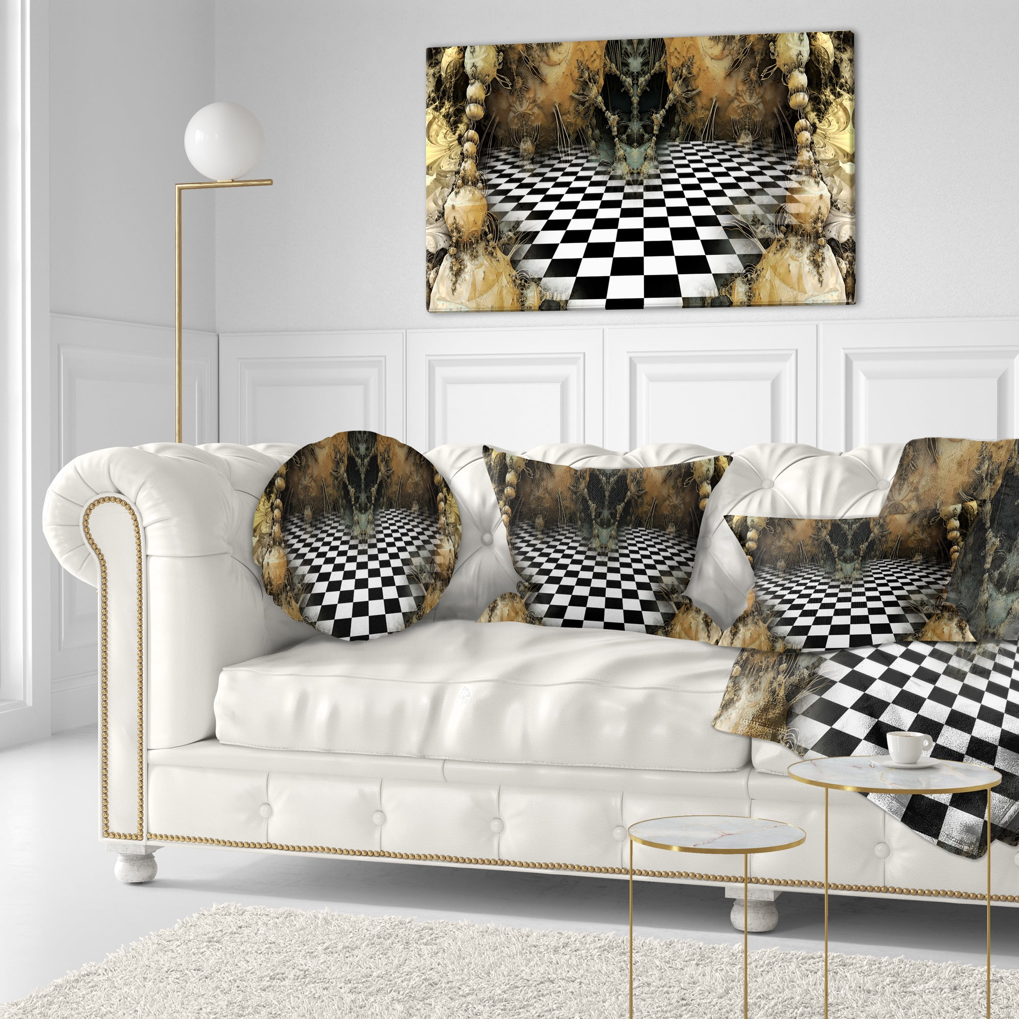 Designart Geometric Composition Wide View - Contemporary Throw Pillow - 12x20