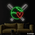 thumbnail image 3 of Craftnamesign Baseball Bat Ball Neon Sign, Sport Club Decor, Baseball Sign, 3 of 4