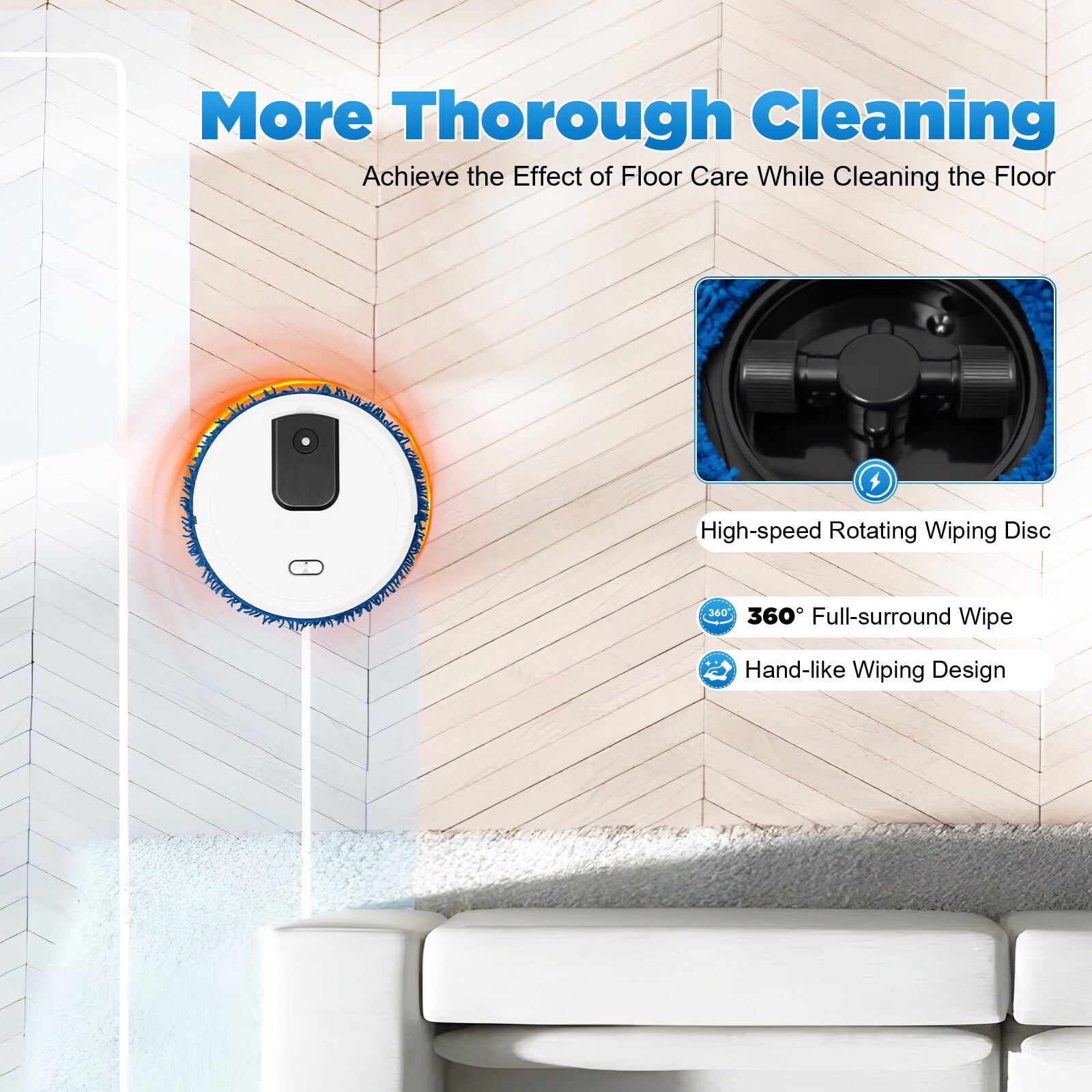 3 in 1 Smart Robot Cleaner Floor Mopping & Spraying & Sweeping Automatic Cleaning Sweeper USB