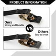 thumbnail image 5 of Unique Bargains Ratchet Tie Down Straps Adjustable 800kg 700cm/275.59" 1 Pcs Black, 5 of 7