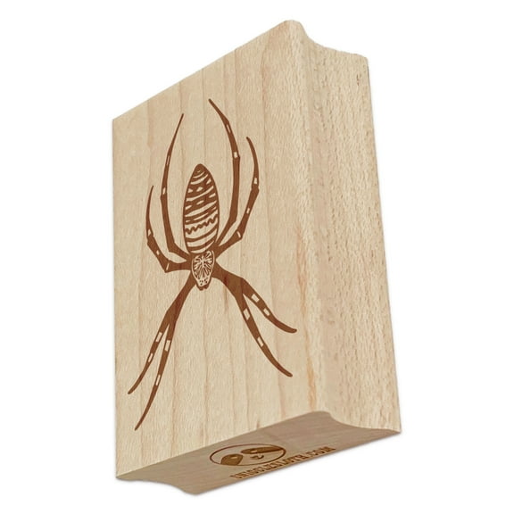 Orb Weaver Spider Arachnid Rectangle Rubber Stamp Stamping Scrapbooking Crafting - Small 1.7in