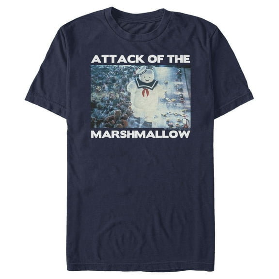 Men's Ghostbusters Attack of the Marshmallow  Graphic Tee Navy Blue X Large