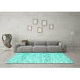 thumbnail image 3 of Ahgly Company Machine Washable Indoor Rectangle Solid Turquoise Blue Modern Area Rugs, 4' x 6', 3 of 4