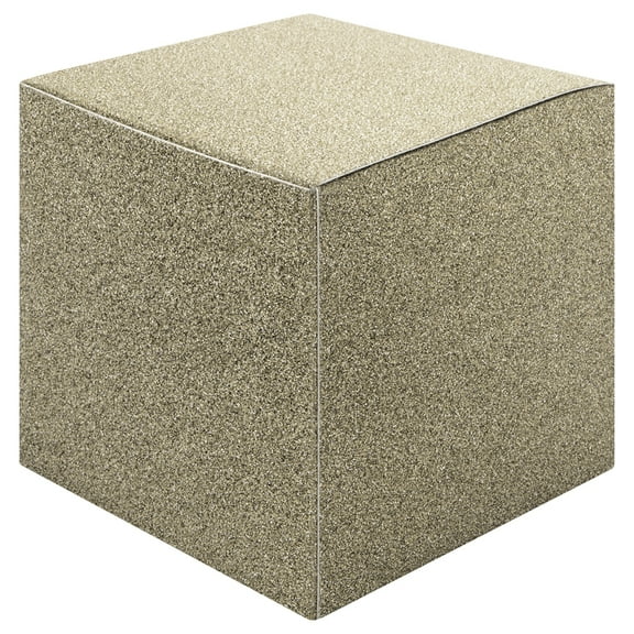 Koyal Wholesale Champagne Glitter Gift Favor Tuck Boxes, 3" Cube Favor Box, Bulk 50-Pack, Party Favor Gift Box