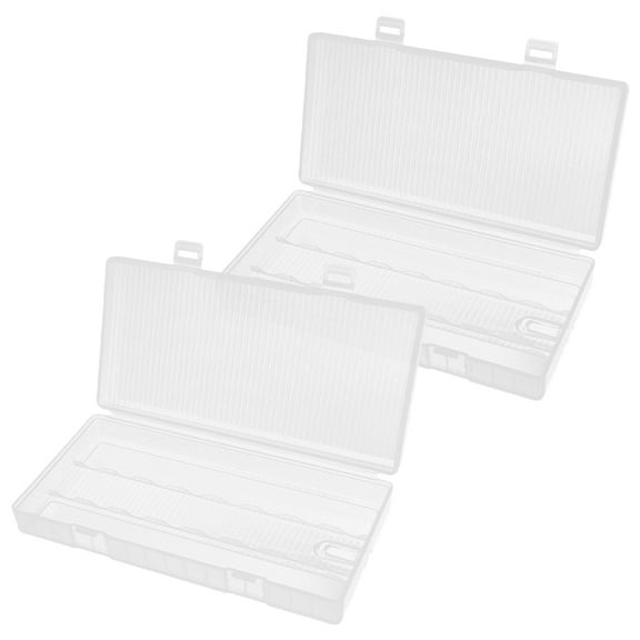 HOMEMAXS 2 Pcs Battery Storage Box Compact Organizer