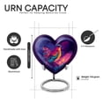 thumbnail image 3 of Yatskia Colorful Sparrow Little Funeral Keepsake Urns for Human Ashes Adult Male and Female, Large Cremation Urn for Ashes Adult Dad, (Heart 8 Inch and 3 Inch), 3 of 8