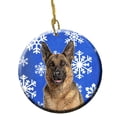 thumbnail image 1 of Winter Snowflakes Holiday German Shepherd Ceramic Ornament, 1 of 1