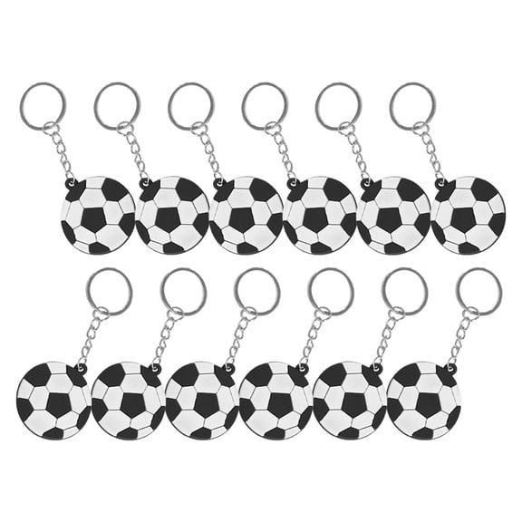 IDEANATEGRATE 12Pcs Adorable Soccer Keychain Portable Hanging Bag Pendant Alloy Sports Chain