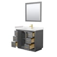 thumbnail image 3 of Wyndham Collection Miranda 42" Wood&Marble Single Bathroom Vanity in Gray/Gold, 3 of 7