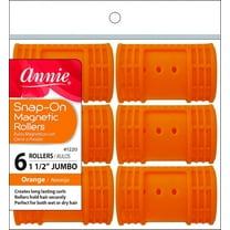 Annie Snap-On Magnetic Rollers – Jumbo 1-1/2" Orange 6 Pcs 1220