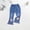 Sky Blue, variant on HAOTAGS Children's Flared Jeans,Elastic Waist Patch Nail Bead Girls Denim Pants Sky Blue 5-6 T