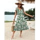 thumbnail image 3 of Vestido Zeagoo Primavera 2025, casual, verano, midi, cuello en V, verde S, 3 of 6