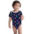 thumbnail image 3 of Daiia Sea Jellyfish Printed Unisex-Baby Short Sleeve Onesies Bodysuits Baby Climbing Clothes Soft and Comfortable Romper with Expandable Shoulder Design-6 Months, 3 of 8