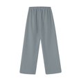 thumbnail image 7 of Mepaouo Women's Wide Leg Striped Pants Casual Drawstring Elastic Low Rise Pajama Pants(Grey,L), 7 of 7