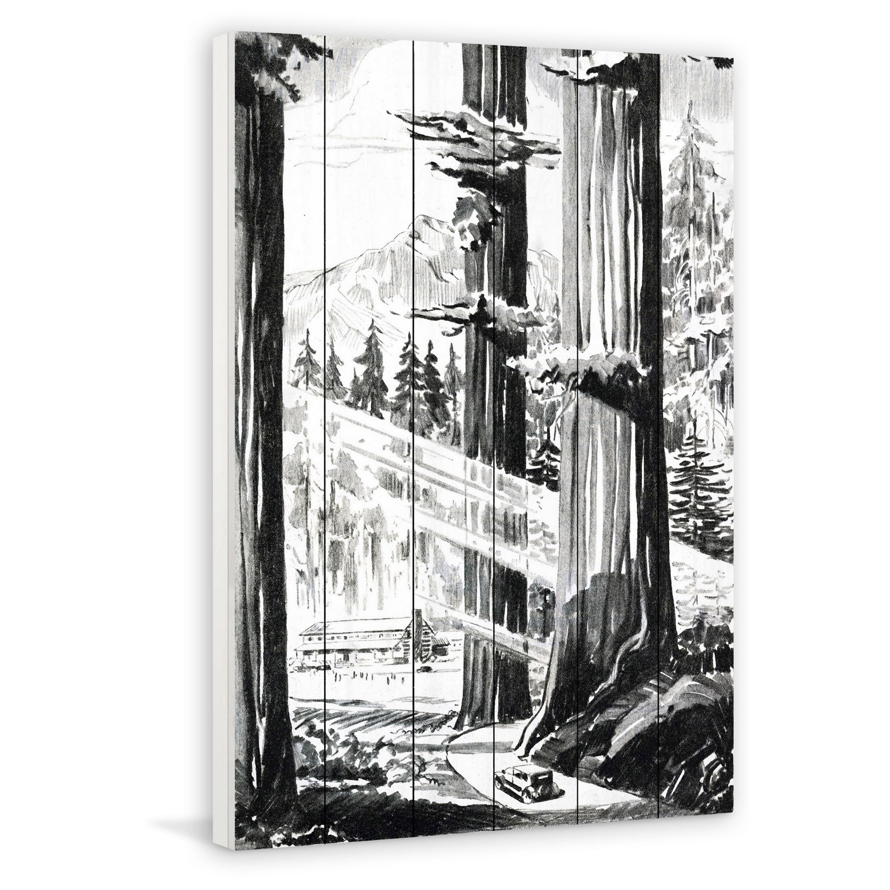 Marmont Hill "Redwoods" Painting Print on White Wood