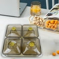 thumbnail image 6 of TISHITA Dried Fruit Plate Candy Nuts Dish with Lid Luxury Food Storage Box Appetizer Serving Tray Divided Serving Platter for 4 grids, 6 of 8