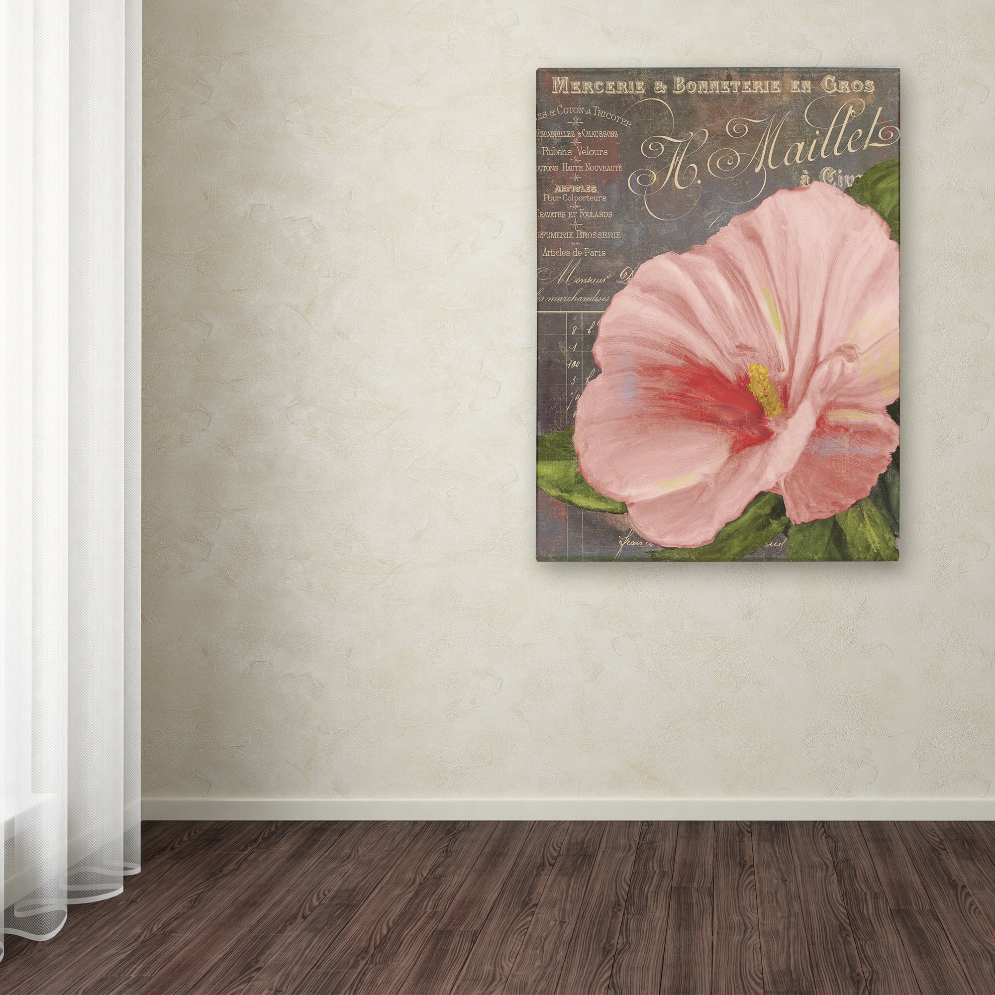 Trademark Fine Art "Peach Hibiscus" Canvas Art by Color Bakery