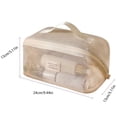 thumbnail image 3 of WeDecorBay Gauze Make-up Bag Large-capacity Stylish Portable Cosmetic Organizer Smart Partitioning Versatile Toiletry Pouch Travel Accessory Makeup Storage Brown, 3 of 7