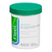 Fleet Laxative Glycerin Suppositories for Adult Constipation, 50 Count