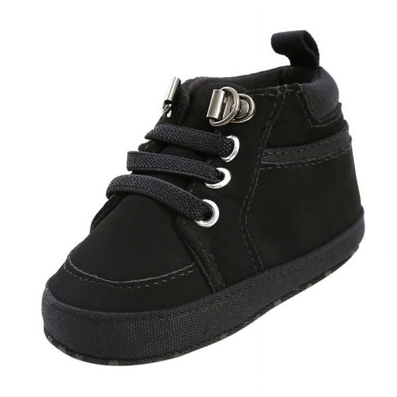 Baby Boy Girl Soft Sole Canvas Sneakers Sparkle High Top Lace Up Infant Unisex Ankle Shoes Booties Toddler Newborn Prewalker First Baby Walking Crib Shoes