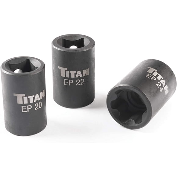 Titan 17414 Ensemble de Douilles Externes pour Torx Plus, 3 Pcs