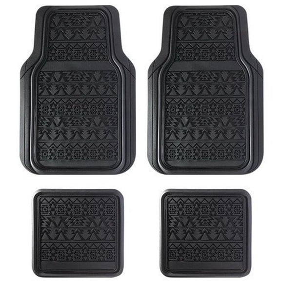 Pilot FM-337E Tapis de Sol en Caoutchouc Noir Aztèque - 4 Pcs