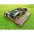 thumbnail image 1 of Modern Outdoor Tablecloth, Geometrical Print with Squares Triangles Shapes And Shadows Zig Zag Stripes Image, Decorative Washable Fabric Picnic Tablecloth, 58 X 104 Inches, Multicolor, by Ambesonne, 1 of 2