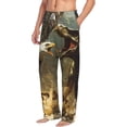 thumbnail image 2 of Uemuo Dinosaur Bald Eagle Pattern Men's Wide Leg Palazzo Lounge Pants with Pockets Light Weight Loose Comfy Casual Pajama Pants-Medium, 2 of 9