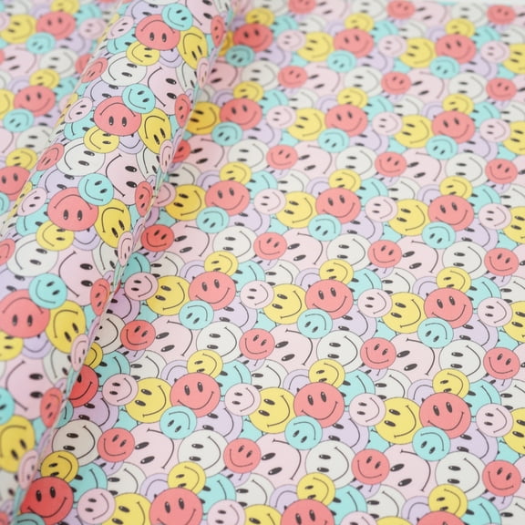 Make Market Happy Faces Heat Transfer Vinyl - 12" x 24" Sheets for Iron-On Apparel & Accessories, Compatible with Most Cutting Machines, Lead & Phthalate Free, 12 Pack