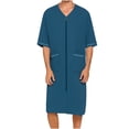 thumbnail image 2 of QSAWXQZ Men's Short Sleeve Nightshirt Soft V Neck Sleepwear Loose Nightgown Casual Loungewear with Pocket Green 2XL, 2 of 8