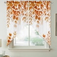 thumbnail image 2 of Orange Eucalyptus Leaves Swag Valances for Windows, Kitchen Window Curtains Over Sink, Spring Summer Botanical Window Treatment Curtains for Living Room/Bedroom Curtains 2 Panel Sets 36"x45", 2 of 8
