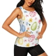 thumbnail image 2 of Xecao Easter Egg3 print women's scoop neck, loose-fit workout tank tops for the gym., 2 of 9