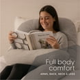 thumbnail image 2 of Milliard U Shaped Total Body Support Pillow Memory Foam with Cool, Cotton Breathable Cover- 54 inch (Grey), 2 of 7