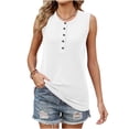 thumbnail image 4 of GUACER Waffle Knit Henley Tank Top for Women Sleeveless Button-Front Casual Tee Breathable Summer Camisole, 4 of 6