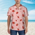 thumbnail image 4 of Lsque Strawberry pattern Hawaiian Shirt for Men, Unisex Summer Beach Casual Short Sleeve Button Down Shirts-, 4 of 9