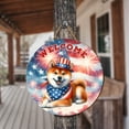 thumbnail image 3 of Shiba Inu Patriotic Welcome for 4Th of July Independence Day Round Wood Sign Shibas Dog Lovers Gifts Idea Hanging Wall Home Decor - 00010, 3 of 5