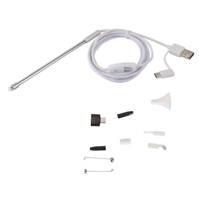 Endoscopio de inspección, 4,9 mm Visual Oído Nariz Oído Cuchara Endoscopio Oído Otoscopio Cámara Multifuncional