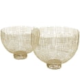 thumbnail image 5 of DecMode 20", 18"W Round Gold Metal Decorative Bowl with Cross Hatching Patterns, Set of 2, 5 of 6