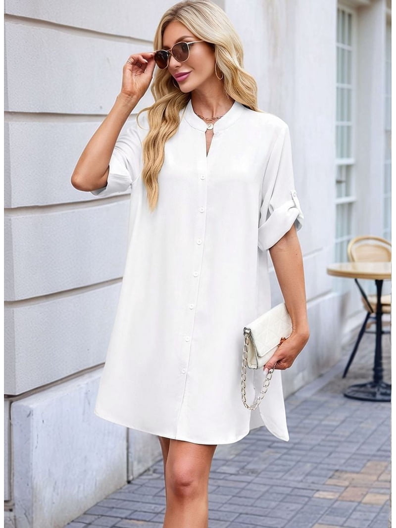 open lace back dress Sloane Oversized Button Down Shirt Dress – belletique main image 0