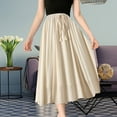 thumbnail image 2 of Sngxgn Women's Long Summer Fall Skirt Elegant High Waist Party Flared A-Line Midi Skirts(Beige,One Size), 2 of 8