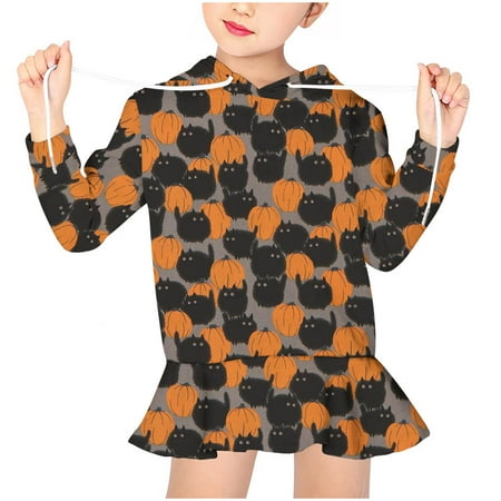 

Funicet Halloween Outfits For Infant Newborn Baby Girl Hoodie Sweater Toddler Winter Sweater Dress Pullover Baby Cute Cartoon Print Outfit Set