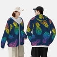 thumbnail image 5 of Picia Abstract Bright Pineapple Fruit Retro Women's Men's UPF 50+ Sun Protection Hoodie Shirt Long Sleeve SPF Fishing Outdoor UV Hiking Lightweight Shirts-3X-Large, 5 of 9