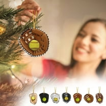 YFGEFTR Personalized Softball Gloves Ornament, Softball Custom Name Ornament, Softball Glove Flat Ornament, Handcrafted Holiday Decoration, Sport Collection