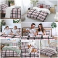 thumbnail image 6 of Pink Black Plaid Duvet Cover Set, Farmhouse Pink Black Checkered Soft Duvet Cover Twin Size Bedding Set 4 Pieces, 1 Quiltcover and 2 Pillowcases with Zipper, 1 Bed Sheet for All Seasons, 6 of 9