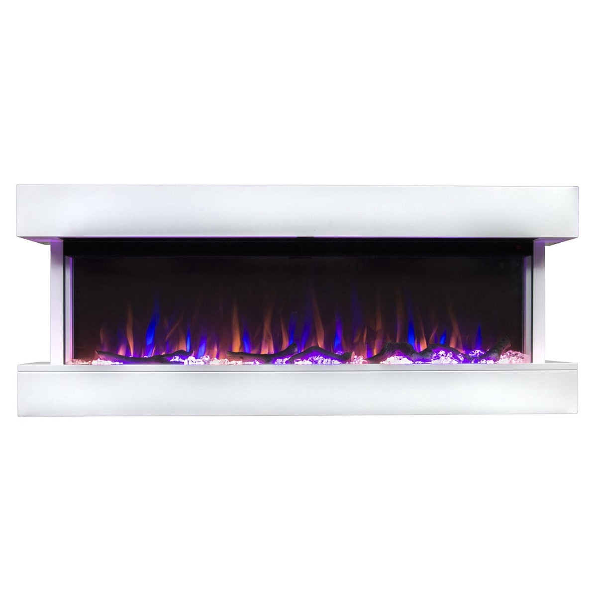 Touchstone Chesmont Wall Mount Smart Electric Fireplace - 50" Wide White Mantel