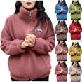 thumbnail image 7 of Lovskoo 2024 Womens Winter Coats Stand Collar Fuzzy Fleece Quilted Jacket Thick Warm Solid Color Long Sleeve Casual Outwear & Jackets Cotton Padded Outerwear Yellow, 7 of 7