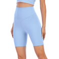 thumbnail image 2 of SWSMCLT Women's High Waisted Shorts Yoga Biker Comfy Yoga Shorts Thigh Soft Sweatpants Workout Skinny Light Blue 12, 2 of 4