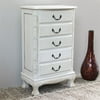 International Caravan Windsor 5 Drawer Carved Jewelry Armoire in White