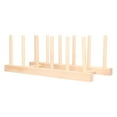 thumbnail image 2 of Bamboo Dish Plate Lightweight Portable Environmental Friendly Durable Pine Wood Dish Rack5 Grids 28cm, 2 of 14