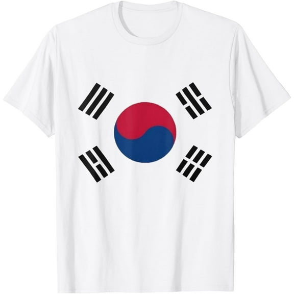 South Korea Korea Flag for Men Women Youth Kids T-ShirtMen and women, White T-shirt, size: Extra large